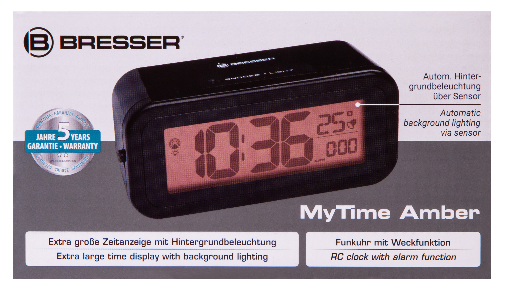 Часы Bresser MyTime Amber, черные купить в Тюмени | Барометры, метеостанции, часы