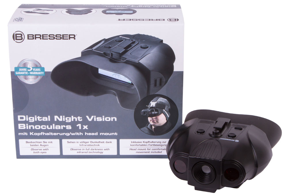Бинокль ночного видения цифровой Bresser 1–2x, с креплением на голову