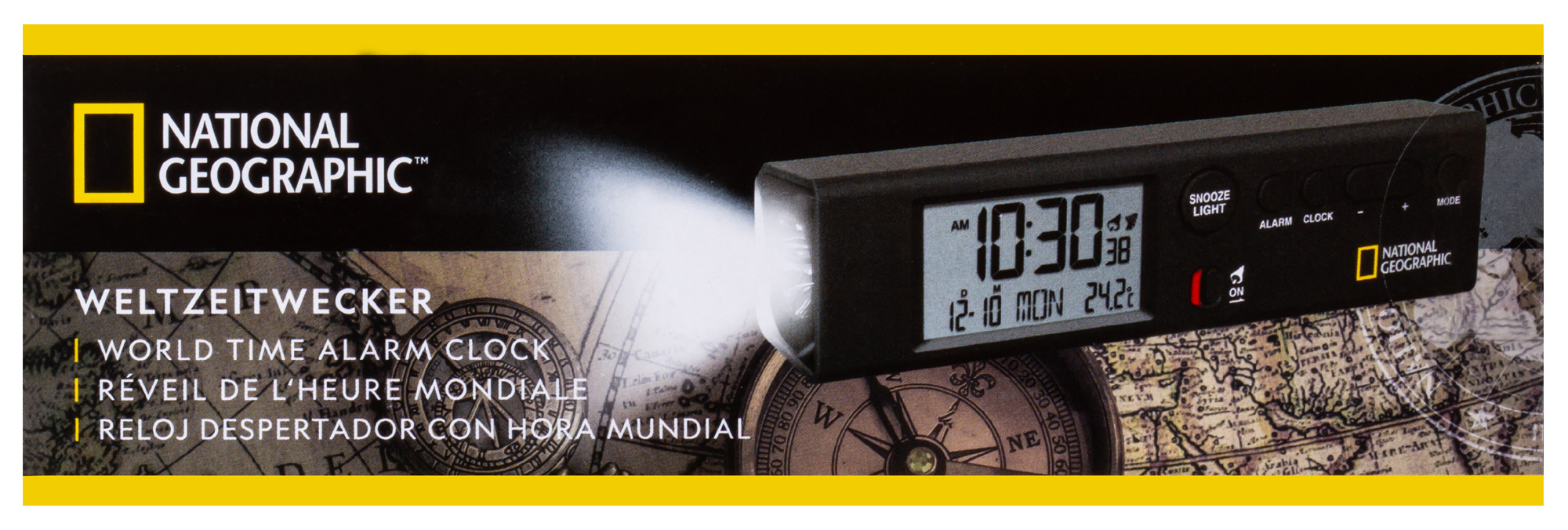 Часы Bresser World Time с термометром и фонариком купить в Тюмени | Барометры, метеостанции, часы