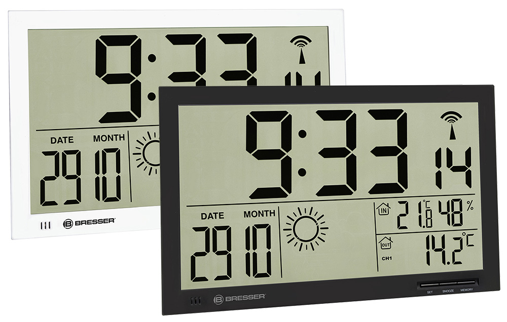 Метеостанция (настенные часы) Bresser MyTime Jumbo LCD, белая купить в Тюмени | Барометры, метеостанции, часы