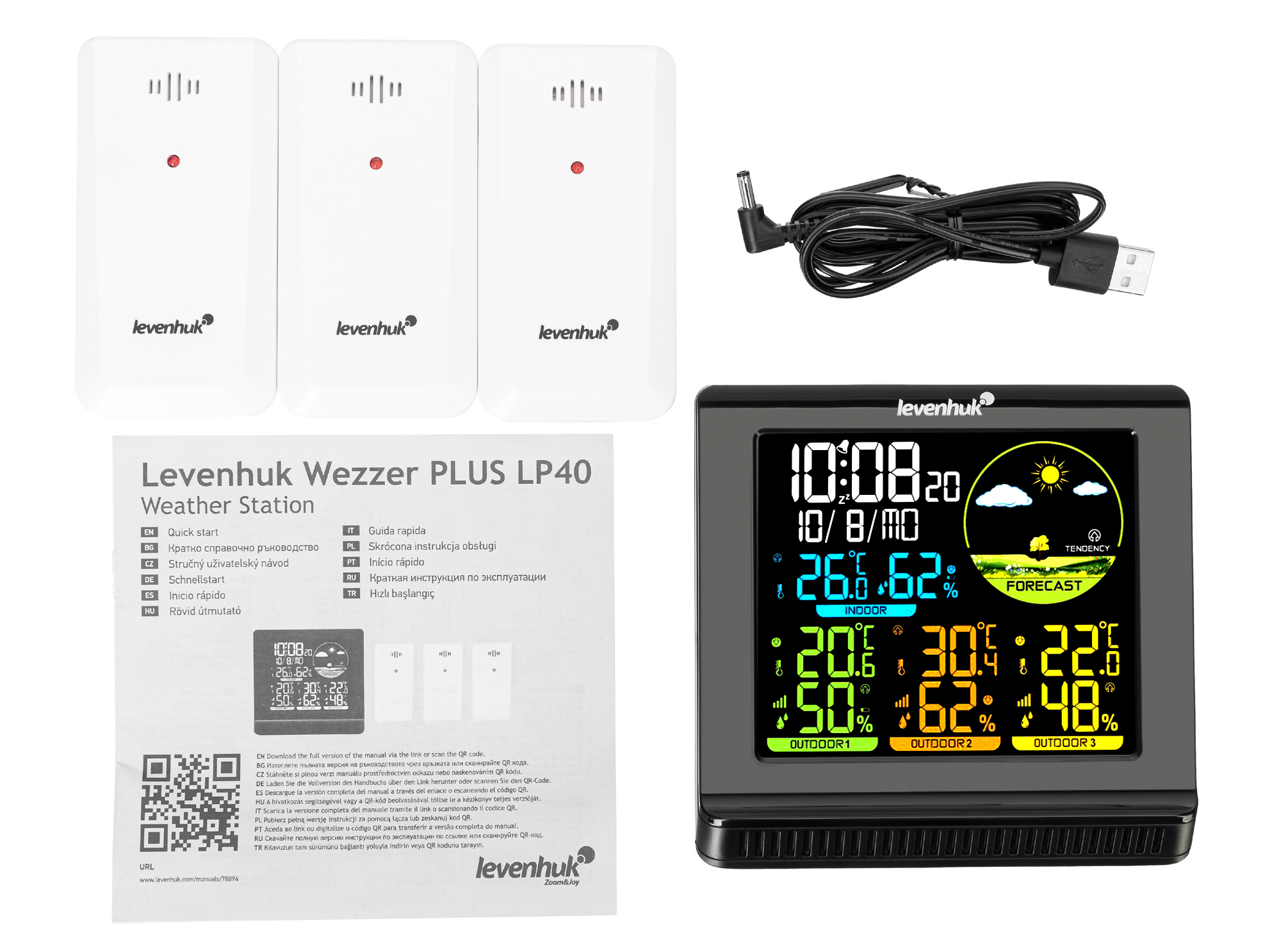 Метеостанция Levenhuk Wezzer PLUS LP40 купить в Тюмени | Барометры, метеостанции, часы