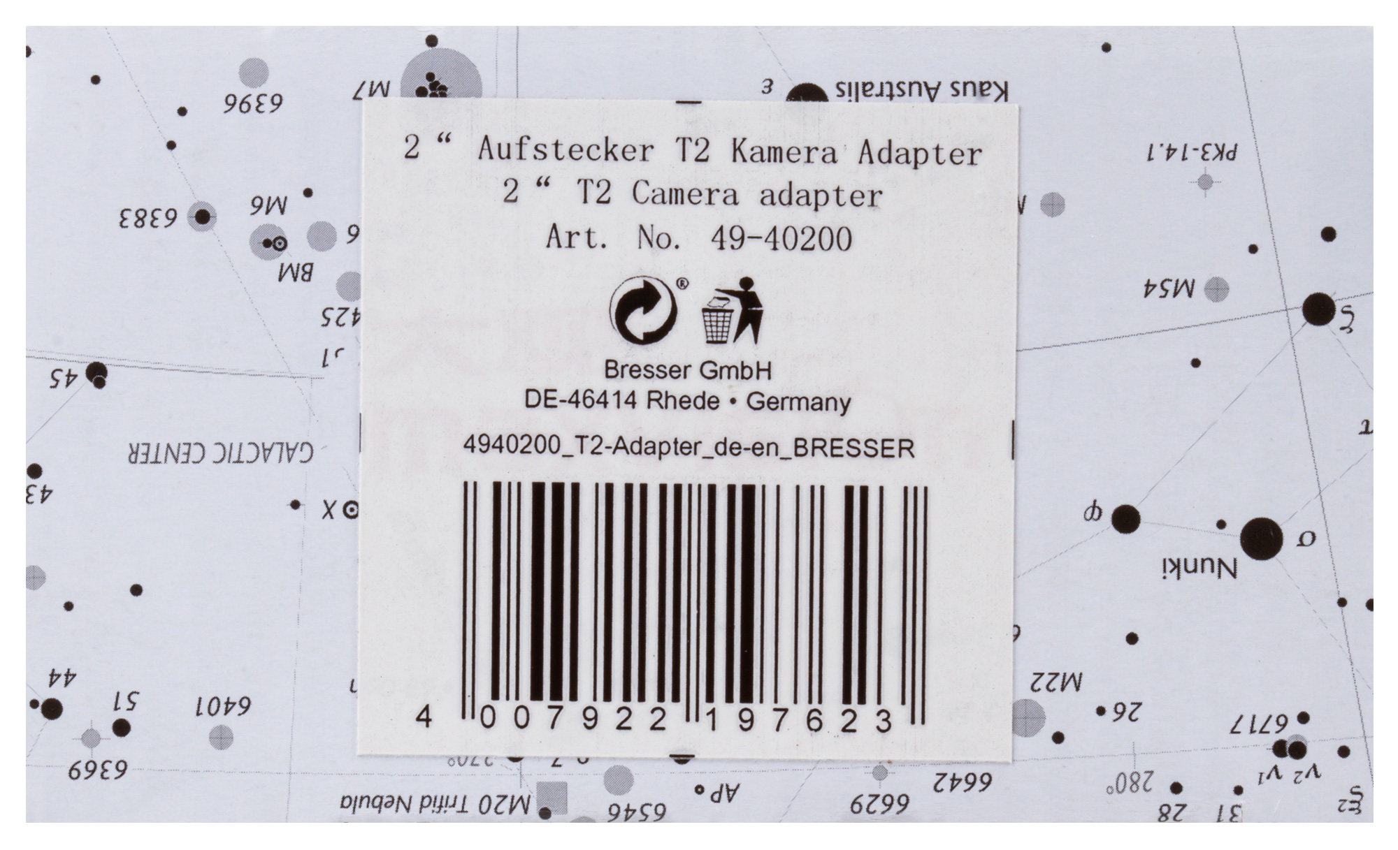 Адаптер для телескопа Bresser 1,25/2" с T2-резьбой купить в Тюмени | Т-кольца и Адаптеры